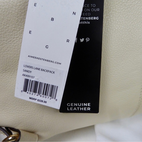 Aimee Kestenberg Lovers Lane Leather Expandable Backpack NWT Top Handle w Heart - Picture 6 of 15